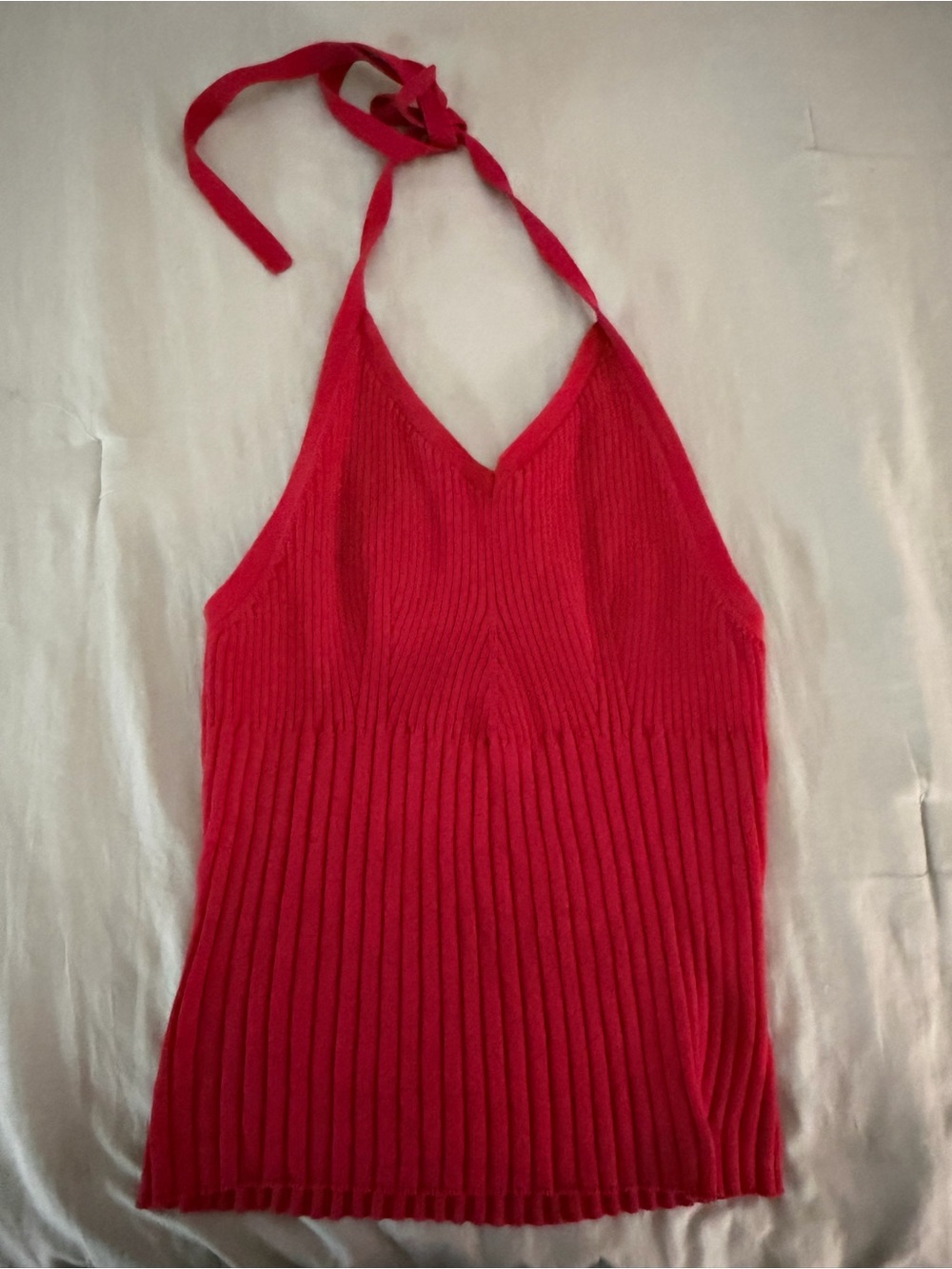 Reformation Delia Ribbed Halter Top View 4